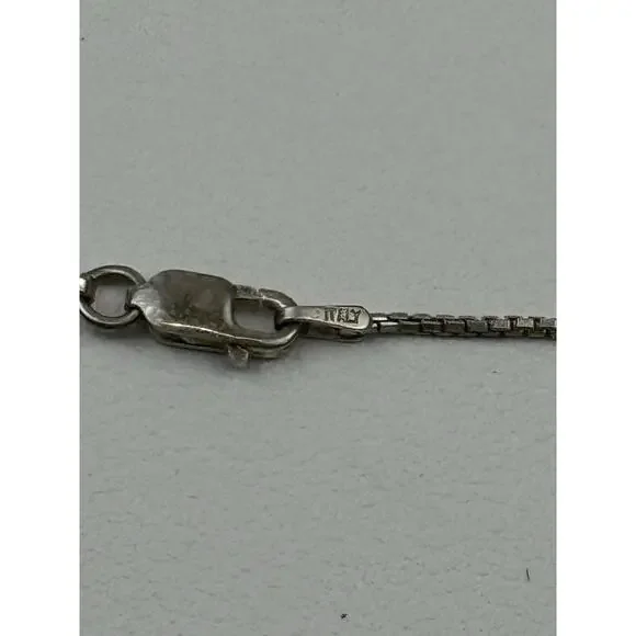 Ball Bead Centers Sterling Silver Box Chain Necklace 15-7/8 & Bracelet 7" Italy - Picture 8 of 16